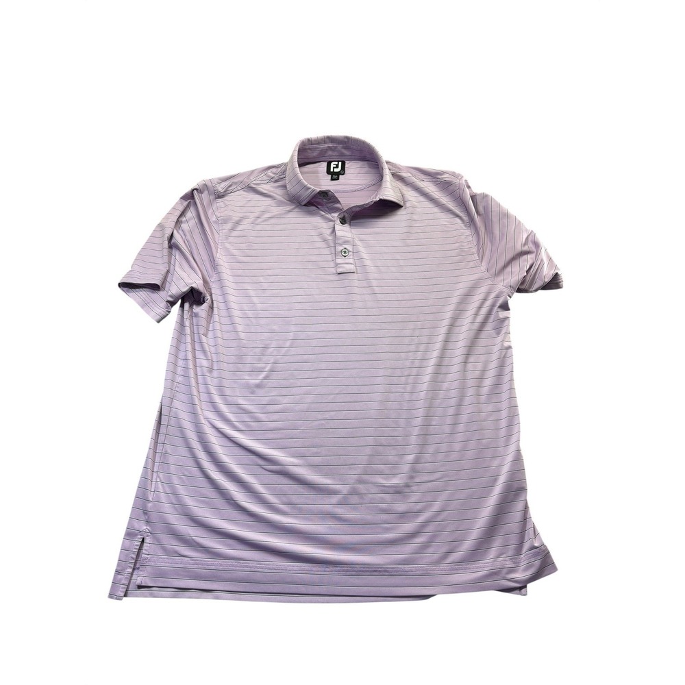 FootJoy FJ Golf Polo Mens L Lavender Purple Stripe Performance Stretch
